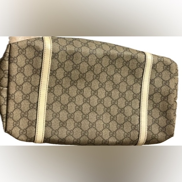GUCCI Supreme GG Plus Monogram Large Joy Tote, Cream & Brown - Picture 12 of 12